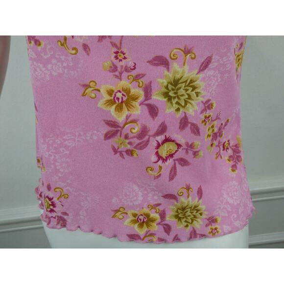Vintage Medium Top Y2K Preppy Floral Pink Hyper Feminine Dainty Preppy Coquette - Picture 6 of 9